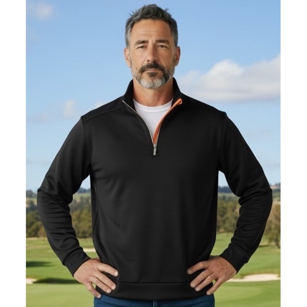 Mizuno Pro Collection Men's Fleece 1/4 Zip Sweater X-Large Black Golf Pullover